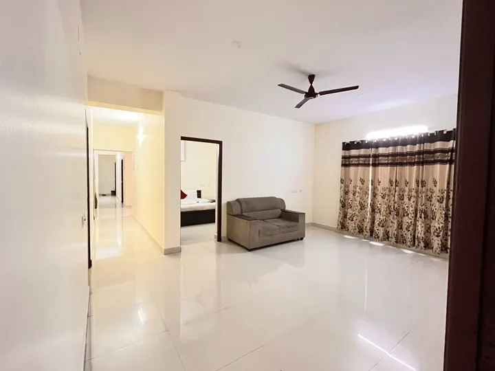 Hallway, stairs and lobby at 7 Hills Service Apartments